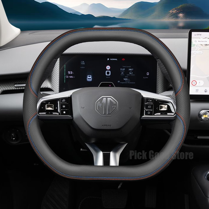 Car Steering Wheel Cover Anti Slip Breathable - Sarung Setir Mobil Kulit Nappa Untuk