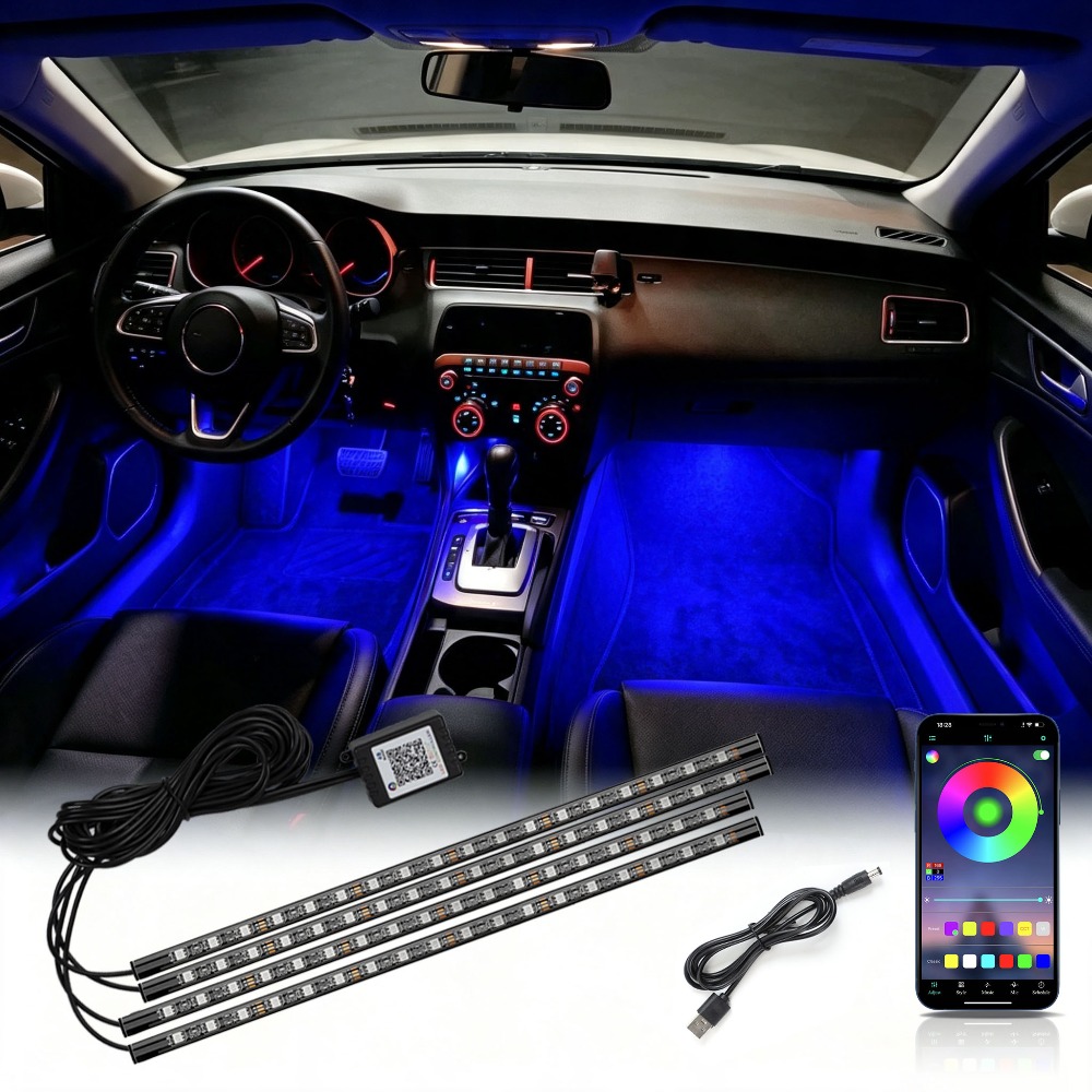 Led Ambient Interior Car Lights App Control - Lampu Ambient Interior Mobil RGB Multi-mode