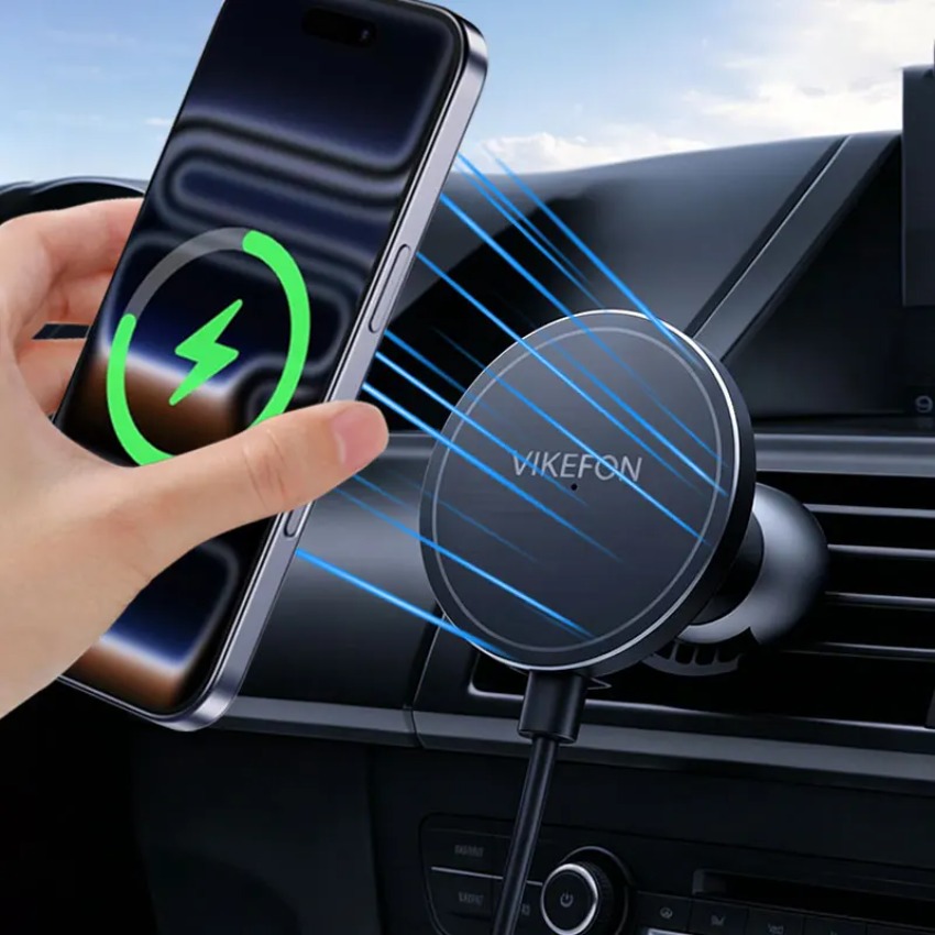 Magnetic Phone Holder For Car Vent - Pengisi Daya Nirkabel Mobil, Dudukan Ponsel
