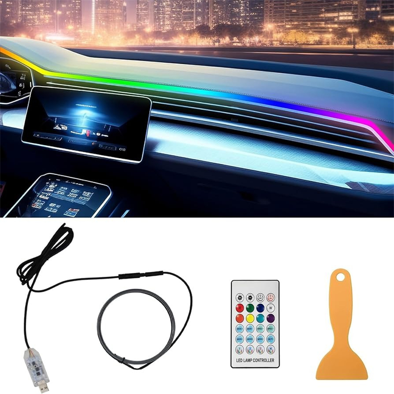 Led Ambient Interior Car Lights App Control - Lampu dasbor mobil LED warna-warni, aplikasi