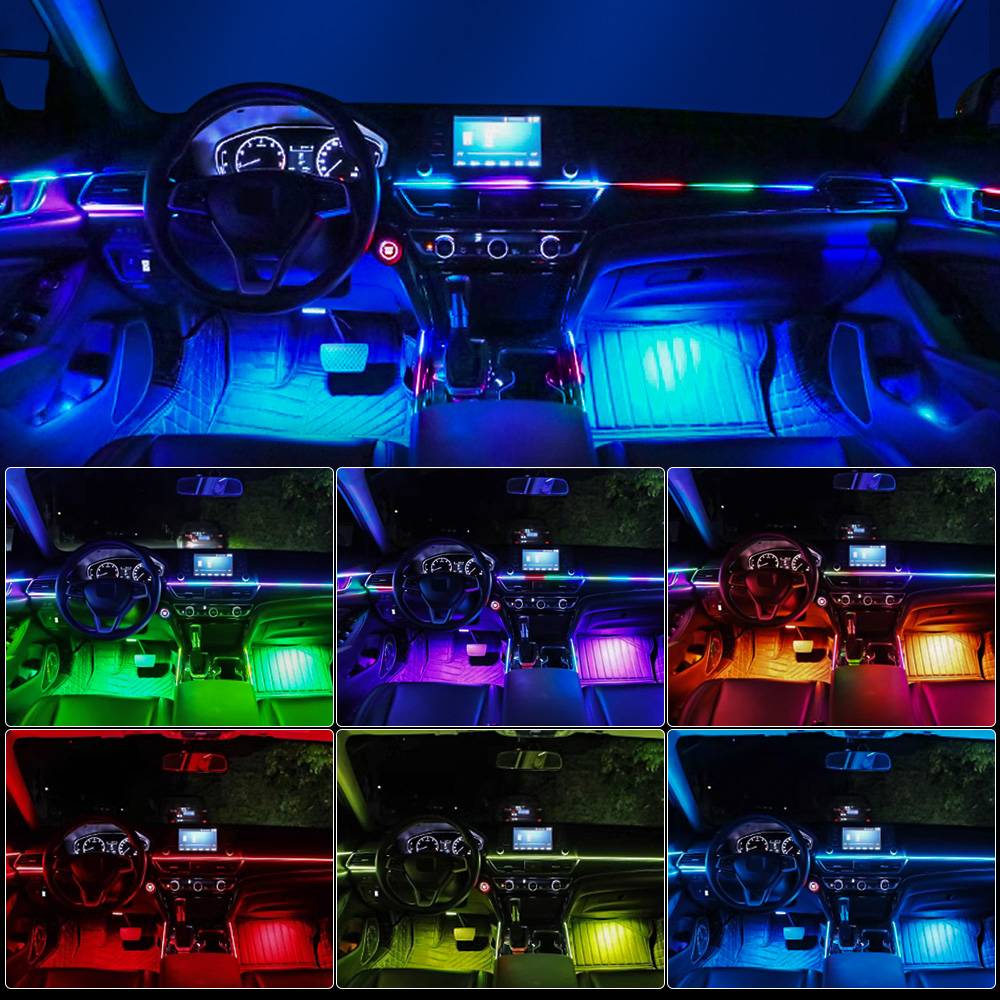 6/10/14/18 In 1 Lampu Sekitar  - Led Ambient Interior Car Lights App Control ulasan dan harga