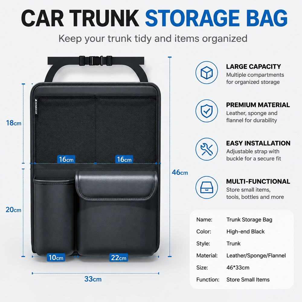 Tas Organizer Bagasi Mobil Lip - Car Trunk Organizer Foldable Storage Box ulasan dan harga