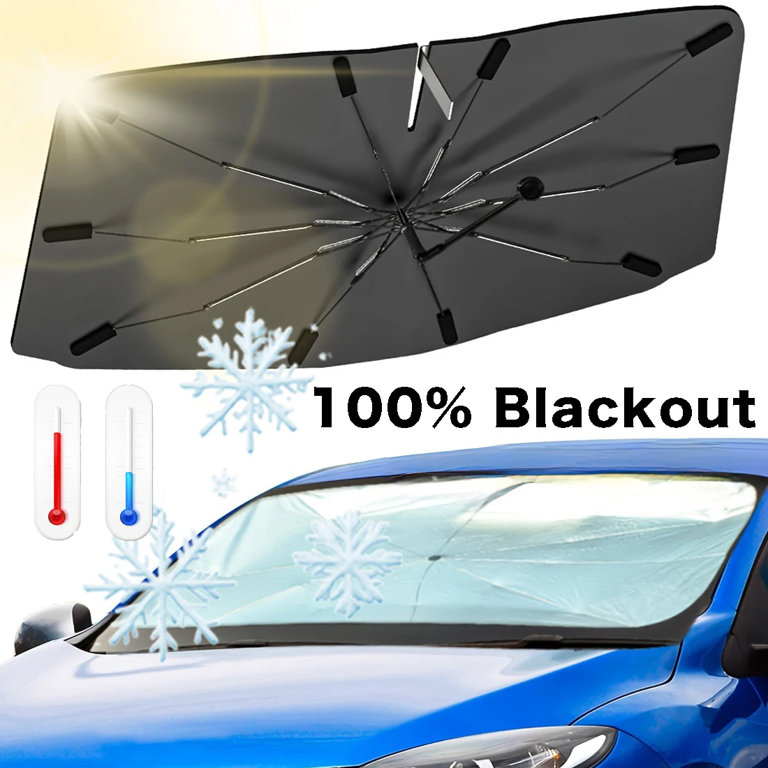 Penutup Depan Mobil Lipat Serb - Car Sunshade Windshield Umbrella Foldable ulasan dan harga