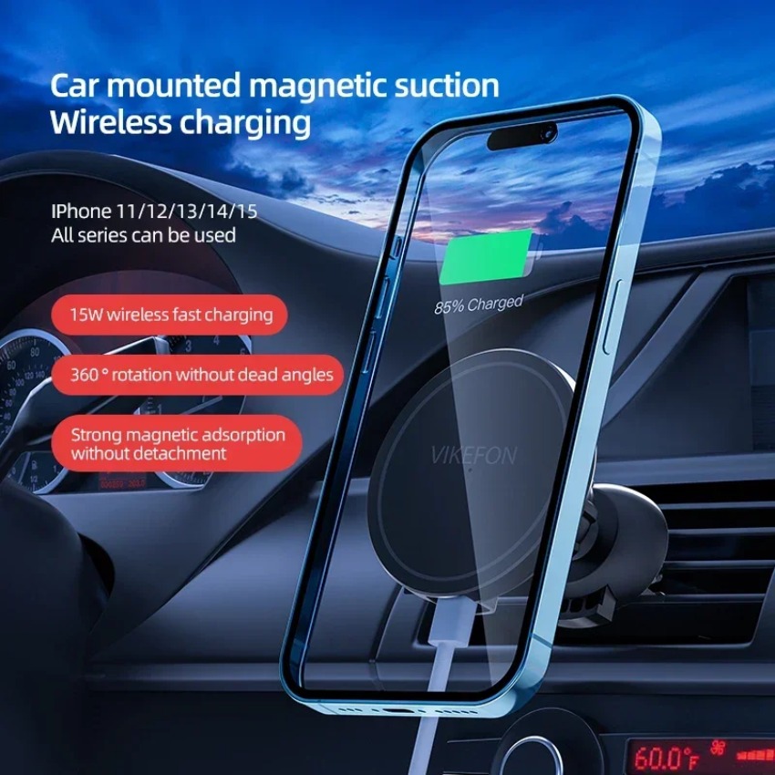 Pengisi Daya Nirkabel Mobil, D - Magnetic Phone Holder For Car Vent ulasan dan harga