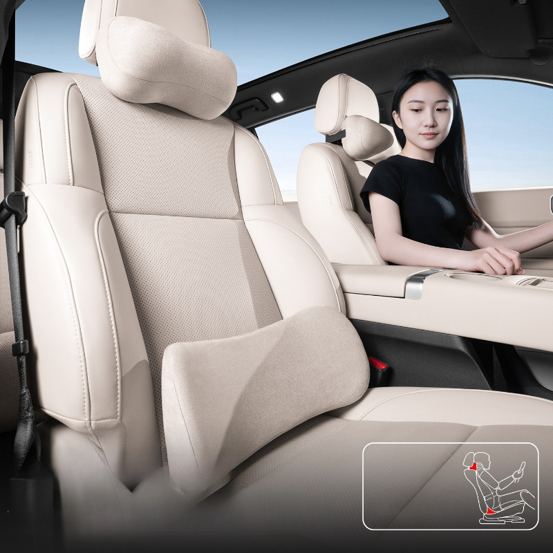 Set Bantal Leher dan Penyangga - Memory Foam Car Neck Pillow Lumbar Support ulasan dan harga
