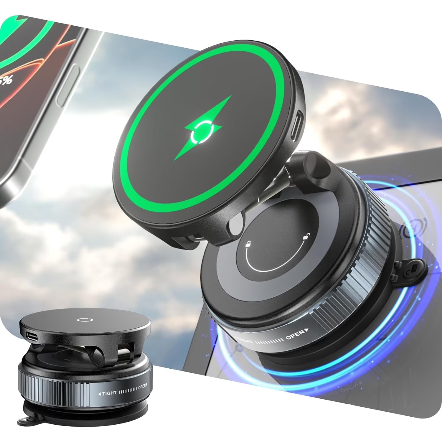 Pengisi Daya Nirkabel Cepat 15 - Wireless Car Charger Mount Fast Charging ulasan dan harga